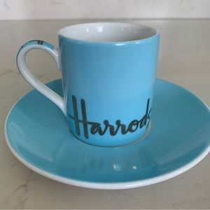 Harrods Espresso Cup & Saucer in Light Blue NWOT